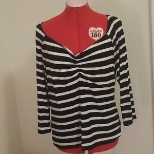 Black and white stripped blouse
